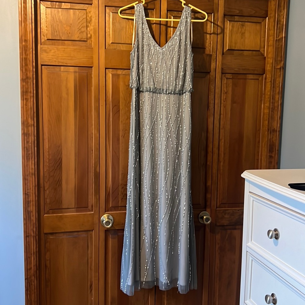 Silver sequin maxi dress